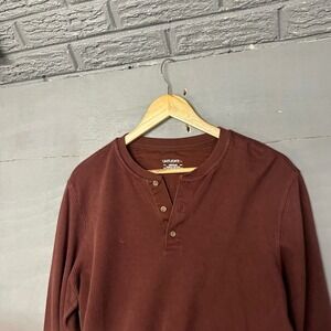 UNTUCKit Men's Long Sleeve Burgundy Henley Shirt Size Medium Cotton Blend
